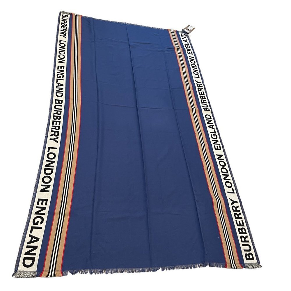 Burberry England Striped Blue Heritage  Scarf, 185cm X 100cm, XL size - Picture 10 of 16